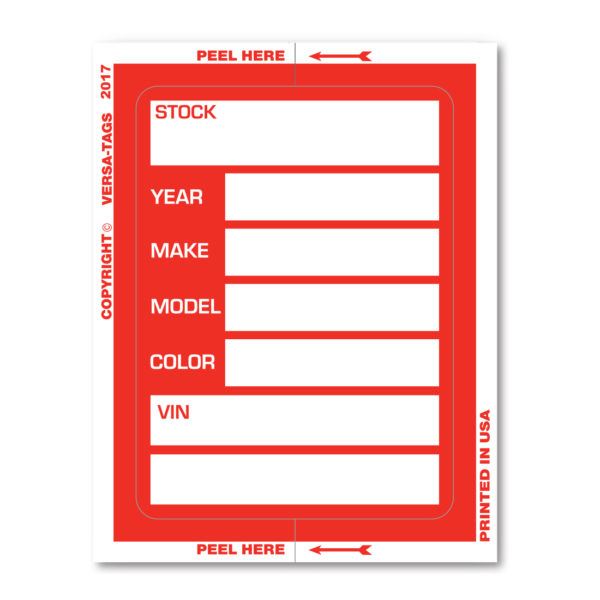 Red LARGE KLEER-BAK Stock Window Stickers 100/Pack